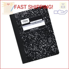 Mead Composition Notebook, Wide Ruled Paper, 7-1/2" x 9-3/4", 100 Sheets, Black