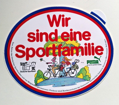 Alter Aufkleber - Wir sind eine Sportfamilie - Deutscher Sportbund - Puma