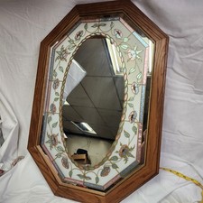 Vintage Cottagecore Floral Etched Stained Gla...