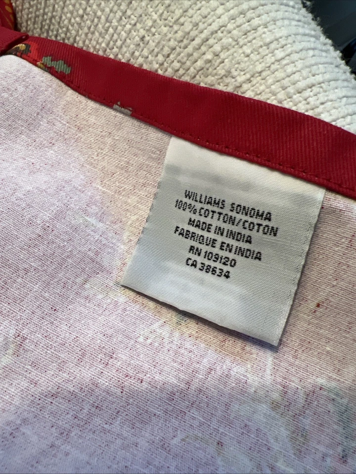 Williams Sonoma POLLOS ROJOS Algodón NUEVO Foto 2 de 4