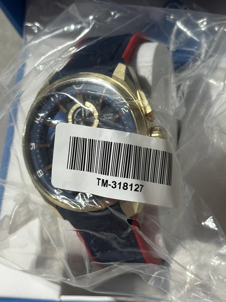 Reloj cronógrafo TechnoMarine Ocean esfera azul correa de silicona dorada TM-318127 Foto 3 de 4