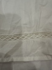 1 100 Cotton King Bed Skirt White/Strip Of Lace 14 Drop EUC