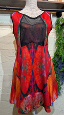 Noire Liste sleeveless skater-style flared dress size S Kaleidoscope pattern