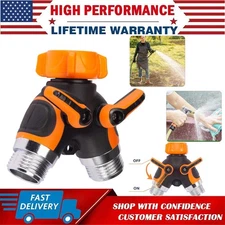 Giraffe Tools Garden Hose Splitter 2 Way Heavy Duty, 3/4" GHT Y Connector Orange