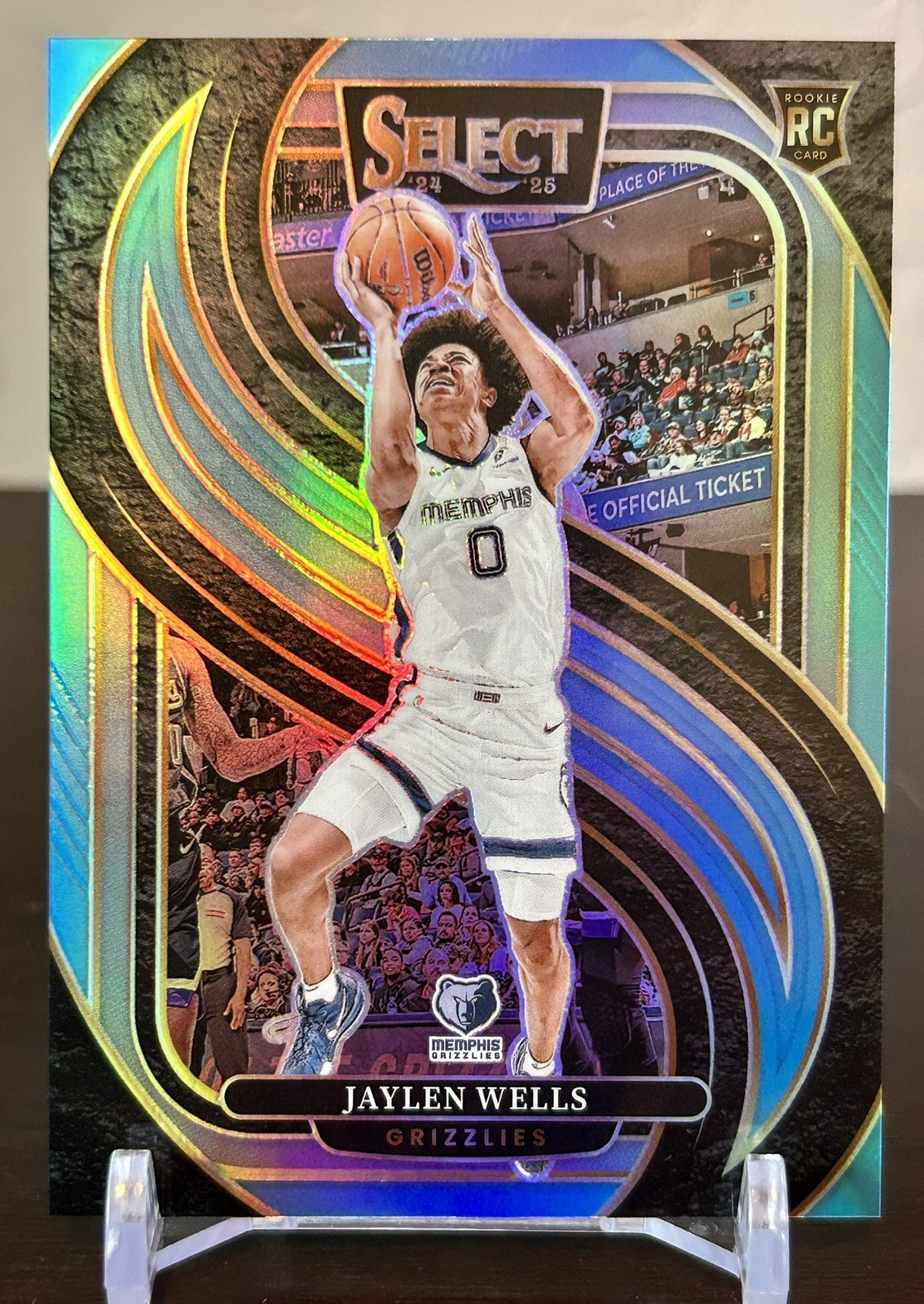 2024-25 Panini Select Jaylen Wells Premier Level Light Blue Prizm /299 Rookie RC