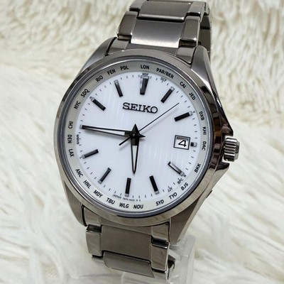 Seiko Titanium Solar Uhr 7B75-0AA0 SBTM287 Hellsilber aus Japan