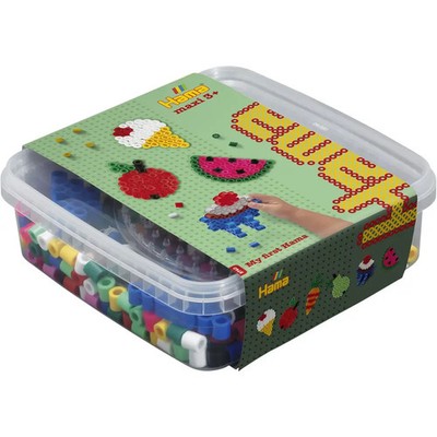 HAMA 8574 Bügelperlen Maxi - Essensbox - 1 Stiftplatte Kreis, 600 Perlen, ab 3 J