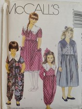 Dress Jumpsuit Girls 7 8 10 McCalls 5671 Sewing Pattern Cut Modest McCall's
