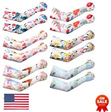 Gardening Arm Sleeves for Women 6 Pairs UV Sun Protection Cooling Milk Silk