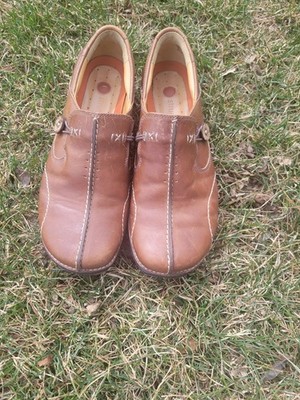 Clarks Womens UnStructured Loop Slide 8.5 Leather Loafers Comfort Shoes cottage