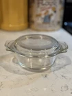 Vintage Anchor Hocking Fireking clear glass baking dish with lid 12oz