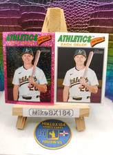 ZACK GELOF 2026 Topps Heritage CHROME PINK SPARKLE & BASE CARD #186 Athletics