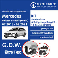 für Mercedes C-Klasse T-Modell (Kombi) Typ S205 18- AHK Abn. +13Pol Spez. E-Satz