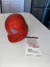 Oscar Taveras Autographed Mini Helmet JSA COA St. Louis Cardinals