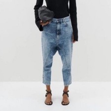 Bassike super lo slung jeans 28 lightwash Drop Crotch made in Japan