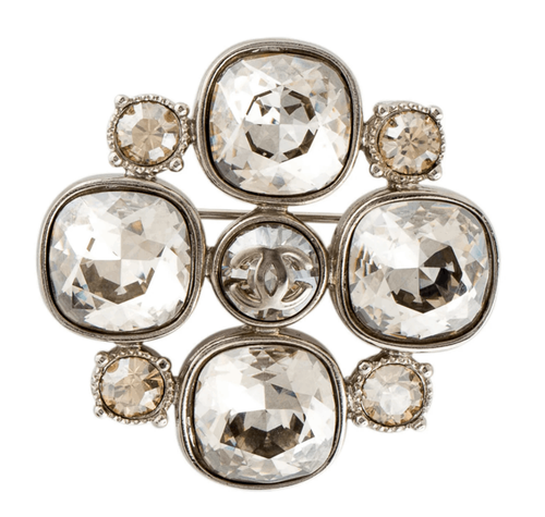Chanel Chanel Strass CC Brosche Anstecknadel