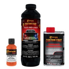 Custom Coat Safety Orange 1 Quart Urethane Spray-on Truck Bed Liner Kit Easy Mix