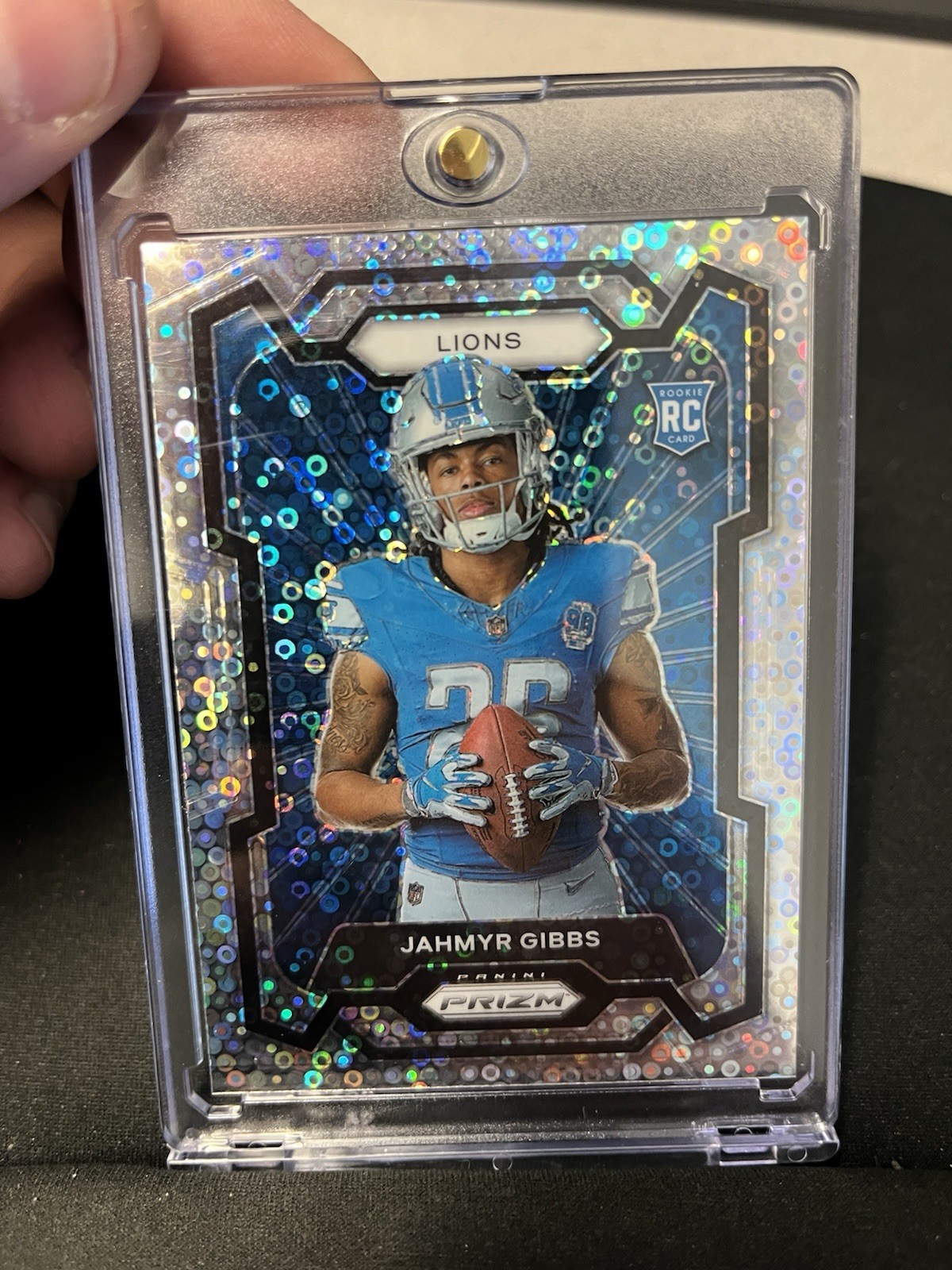 2023 Panini Prizm Jahmyr Gibbs RC Variation No Huddle Disco #313 Lions Rookie