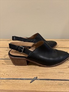 Madewell Jess Slingback Mules, Black Leather, Women’s Size 8.