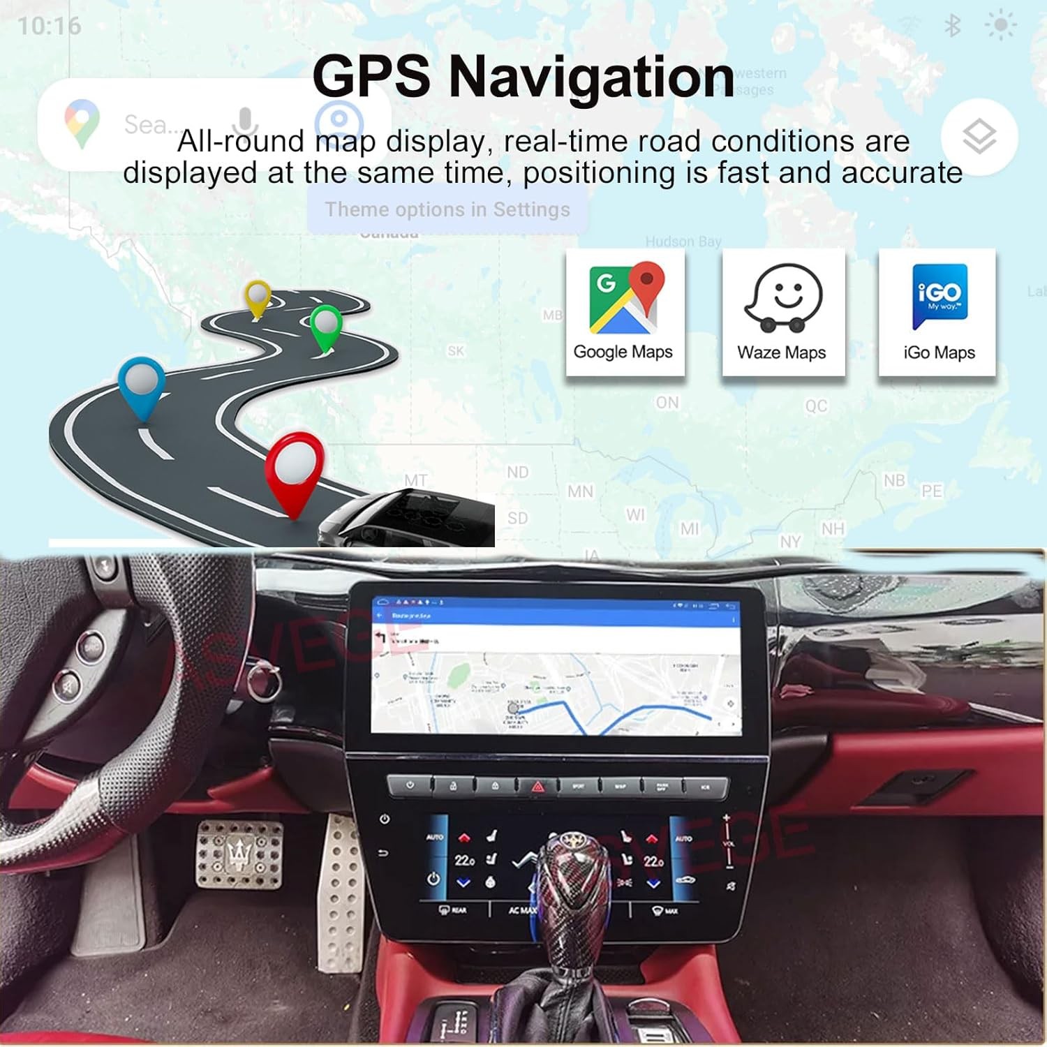 12.3" Upgrade Car Radio Head Unit Navi for Maserati GT GC GranTurismo 2007-2017