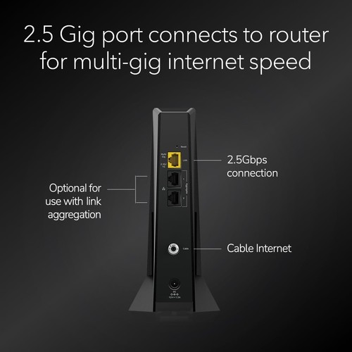 NETGEAR Nighthawk CM3000 DOCSIS 3.1 Mid/high-Split Cable Modem,Black-Refurbished - Afbeelding 7 van 9