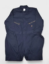 Dickies Coveralls Mens XL Short Navy Jumpsuit Long Sleeve Workwear Mechanic