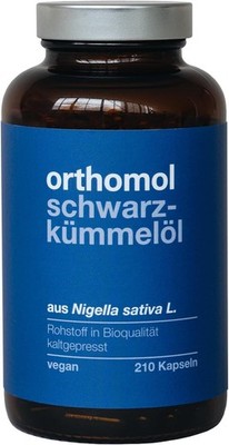 Orthomol Schwarzkümmelöl   Bio-Öl aus Nigella sativa L., 210 Kapse OVP NP 49,- 