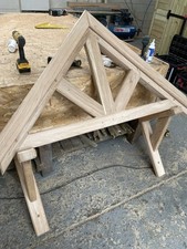 Solid Oak Porch Canopy Kit with Curved Chamfered Braces - Handmade in the UK