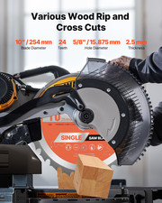 VEVOR Circular Saw Blade Wood Cutting Blade for Circular Saw 10 inch 24 Teeth