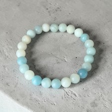 AMAZONITE CRYSTAL HEALING BEADED GEMSTONE BRACELET