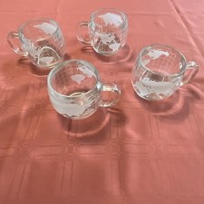 Set Of 4 - Vintage 1970&rsquo;s "The Nestle Co., Inc." Etched Clear Glass Globe Mugs