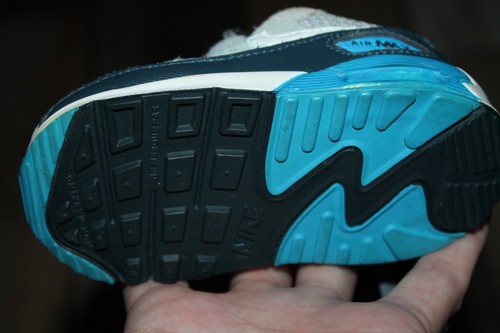 Nike Air Max 90 Kids 408110-083 gray Blue Lace up Sneakers Size 4C Toddler - Picture 10 of 11