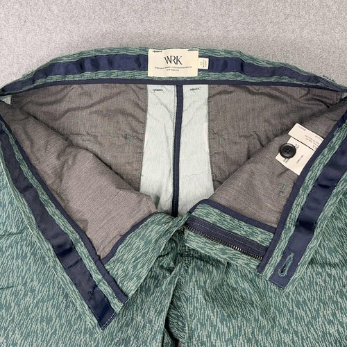 NEW WRK Work Rest Karma Men's Size 32 Green Printed 8" Chino Shorts Golf USA - Picture 4 of 8