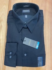 Mens Arrow Shirt Size Medium 17 XL 32/ 33 Black New with tags Sateen Cotton