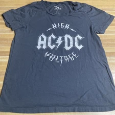 AC/DC High Voltage Rock And Roll Ladies T Shirt Size Medium Gray