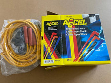 V8 Accel Super Stock Spark Plug Wire Set 4040 Yellow Universal Straight Boot 8mm