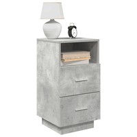 Nachttisch 2Er Set Mit 2 Schubladen Betongrau 36X36X68 Cm