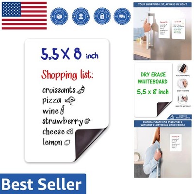Compact Magnetic Dry Erase Board 5x7 for Efficient Grocery Lists on Fridge
