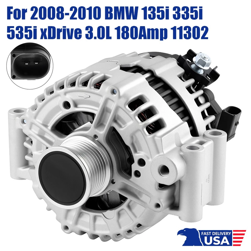 180A Alternator 12-31-7-558-219 Fit 08-13 BMW 335i 3.0L | 7-Groove IR Regulator Foto 3 de 4