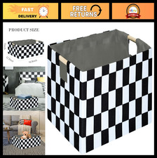 Checkered Foldable Storage Basket - Nursery Box, Kids Hamper, Closet Organizer,