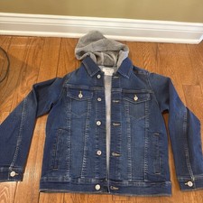 Old Navy Active Denim Button Down Hoodie Jacket Youth Boys Extra Large XL