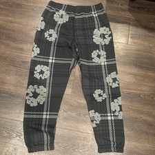 L -DENIM TEARS NEW WITH TAGS - Plaid Wreath Sweats - Black - 100 AUTHENTIC