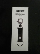 ONE 1 RIDGE LEATHER METAL KEYCHAIN CARABINER BLACK 4  NEW SOLD OUT FREE SHIP