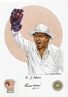 KIRAN MORE Indian wicketkeeper GENUINELY AUTOGRAPHED Limited Edition Print