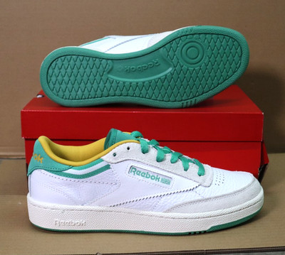 Reebok  Club C 85 Unisex Tennis Shoe White/Green/Chalk Size Mens 7 Womens 8.5
