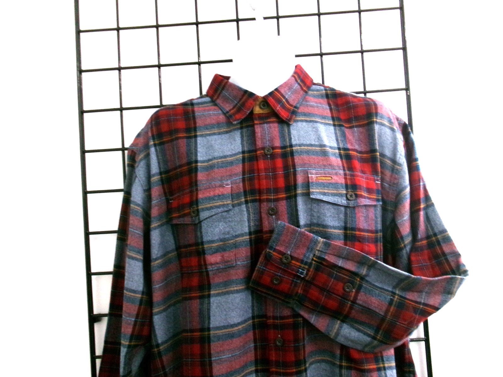"NEW" ORVIS  🔥  SIZE XL==RED & BLUE PLAID / LONG SLEEVE / FLANNEL / SHIRT