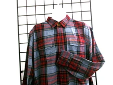 "NEW" ORVIS  🔥  SIZE XL==RED & BLUE PLAID / LONG SLEEVE / FLANNEL / SHIRT