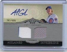 2011 TOPPS MARQUEE #AID-40 ANDREW CASHNER AUTOGRAPH JERSEY #261/400 CHICAGO CUBS