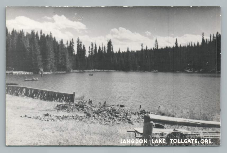 Langdon Lake TOLLGATE Oregon RPPC Vintage Photo Postcard Umatilla