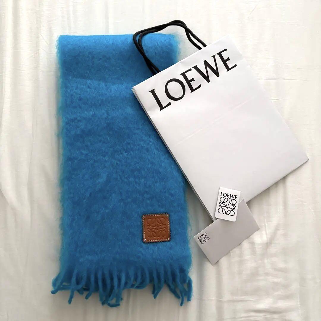LOEWE Mohair muffler blue Tagged | eBay